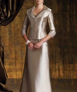 Montage By Mon Cheri - 112946 Straight Neck Dress With Jacket