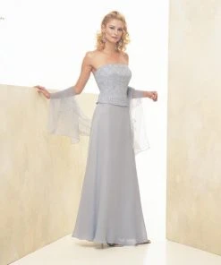 Montage By Mon Cheri - 14921 Lattice Motif Beaded Strapless Gown Formal Gowns