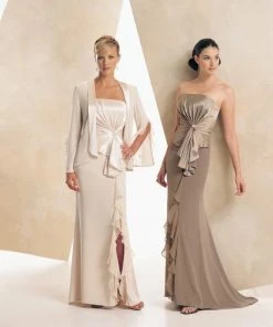 Formal Gowns Montage By Mon Cheri - 16941 Strapless Ruched Dress With Jacket