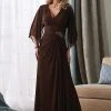 Formal Gowns Montage By Mon Cheri - 212964 Long Dress In Cocoa