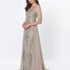 Montage By Mon Cheri - Lace Embellished Two-Piece Column Gown 119940 - 1 Pc Latte In Size 14 Available