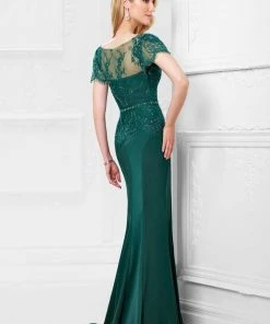 Montage By Mon Cheri - Sweetheart Lace Mermaid Gown 117908 - 2 Pcs Navy In Size 14 Available