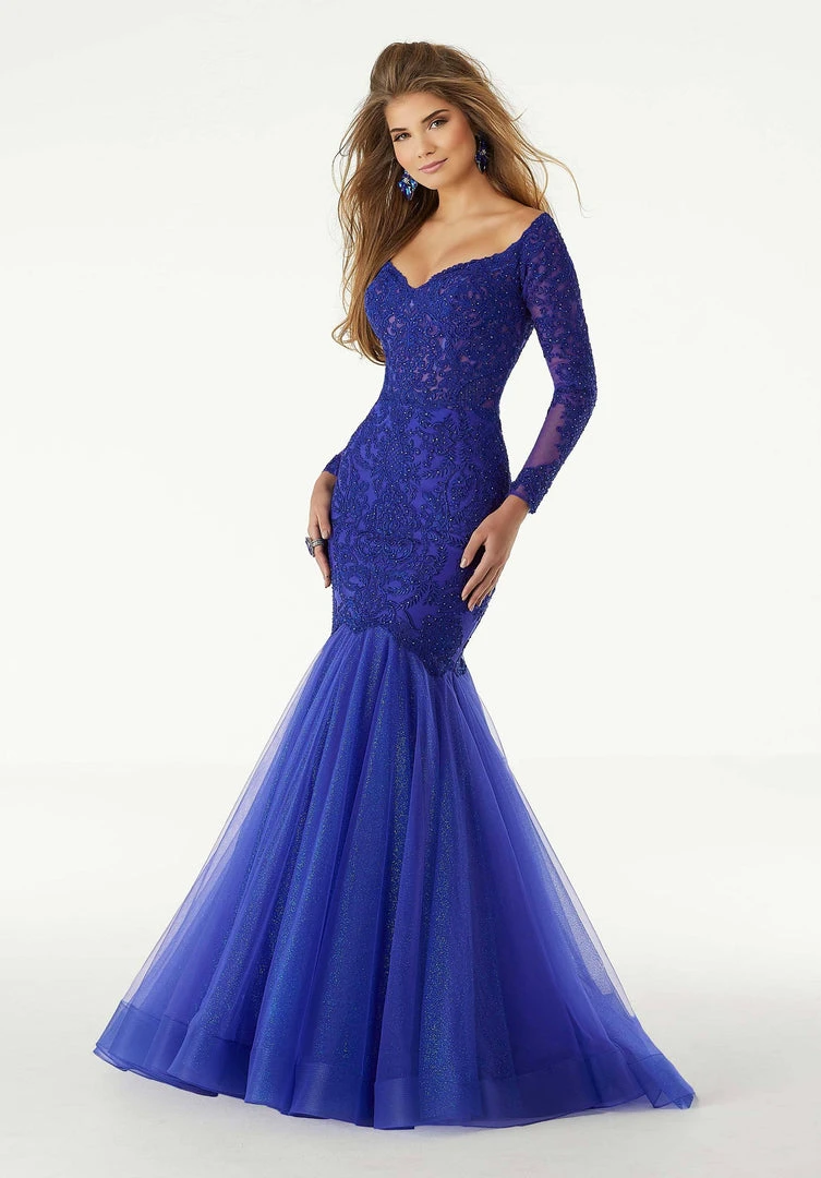 Mori Lee - 43060 Off Shoulder Lace And Glitter Tulle Mermaid Gown Formal Gowns 3 Mori Lee - 43060 Off Shoulder Lace And Glitter Tulle Mermaid Gown Formal Gowns