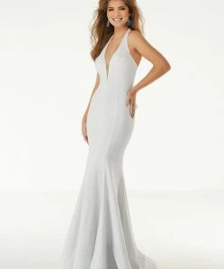 Formal Gowns Mori Lee - 43127 Halter Neck Shimmer Jersey Prom Mermaid Dress 15 Formal Gowns Mori Lee - 43127 Halter Neck Shimmer Jersey Prom Mermaid Dress