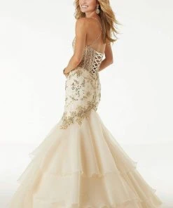 Mori Lee - 45002 Jeweled Strappy Beaded Mermaid Dress Formal Gowns