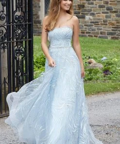 Mori Lee - 45010 Crystal Semi-Sweetheart A-line Dress 10 Mori Lee - 45010 Crystal Semi-Sweetheart A-line Dress