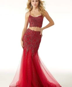 Mori Lee - 45011 Two-Piece Metallic Beaded Flared Gown Formal Gowns 9 Mori Lee - 45011 Two-Piece Metallic Beaded Flared Gown Formal Gowns