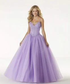 Formal Gowns Mori Lee - 45013 Crystal Beaded V Neck Bodice Glitter Tulle Ballgown 13 Formal Gowns Mori Lee - 45013 Crystal Beaded V Neck Bodice Glitter Tulle Ballgown