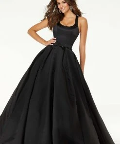 Mori Lee - 45025 Scoop Neck Beaded Pleated A-line Dress