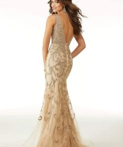 Mori Lee - 45033 Lace Appliqued Mermaid Gown Formal Gowns