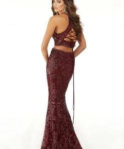 Formal Gowns Mori Lee - 45038 Sequin Embellished Two Piece Dress