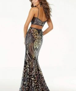 Mori Lee - 45044 Two-Piece Sequined Trumpet Dress Formal Gowns 8 Mori Lee - 45044 Two-Piece Sequined Trumpet Dress Formal Gowns
