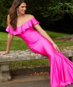 Formal Gowns Mori Lee - 45046 Off-Shoulder Silky Jersey Trumpet Dress 10 Formal Gowns Mori Lee - 45046 Off-Shoulder Silky Jersey Trumpet Dress