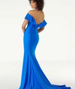 Formal Gowns Mori Lee - 45046 Off-Shoulder Silky Jersey Trumpet Dress