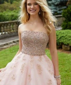 Formal Gowns Mori Lee - 45061 Crystal Beaded Strapless Tulle Ballgown 11 Formal Gowns Mori Lee - 45061 Crystal Beaded Strapless Tulle Ballgown