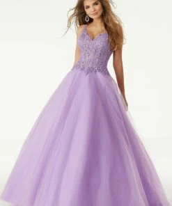 Formal Gowns Mori Lee - 45064 Beaded Lace Sweetheart Ballgown