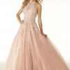 Mori Lee - 45066 Bead Embroidered Halter Neck Tulle Ballgown Formal Gowns 1 Mori Lee - 45066 Bead Embroidered Halter Neck Tulle Ballgown Formal Gowns