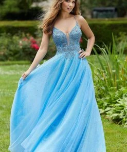 Formal Gowns Mori Lee - 45070 Beaded Open Back A-line Dress 10 Formal Gowns Mori Lee - 45070 Beaded Open Back A-line Dress