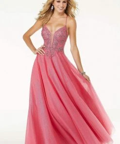 Formal Gowns Mori Lee - 45070 Beaded Open Back A-line Dress