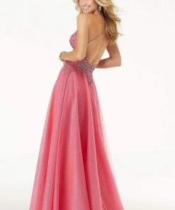 Formal Gowns Mori Lee - 45070 Beaded Open Back A-line Dress 8 Formal Gowns Mori Lee - 45070 Beaded Open Back A-line Dress
