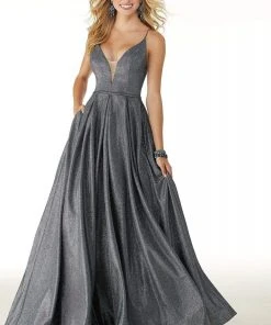 Mori Lee - 45076 Metallic And Glittered Long Dress