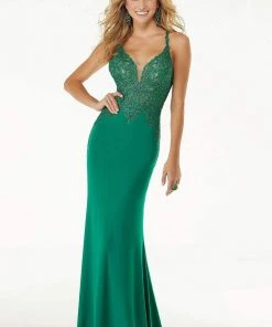 Mori Lee - 45077 Fitted Laced Long Dress Formal Gowns