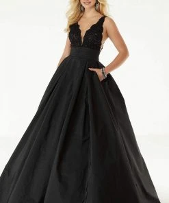 Formal Gowns Mori Lee - 45080 Beaded Taffeta Long Ballgown