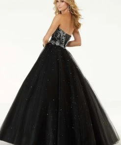 Mori Lee - 45081 Strapless Jeweled Bodice Tulle Gown Formal Gowns