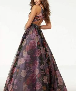 Mori Lee - 45084 Floral Patterned Long Ballgown 8 Mori Lee - 45084 Floral Patterned Long Ballgown