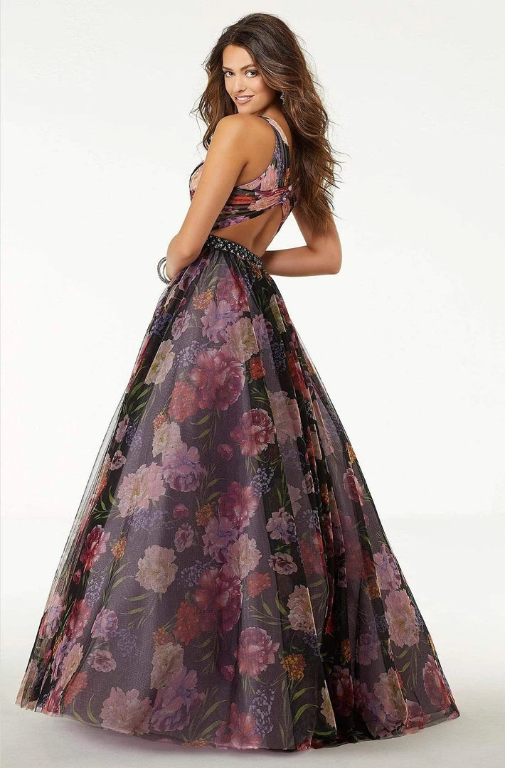 Mori Lee - 45084 Floral Patterned Long Ballgown 4 Mori Lee - 45084 Floral Patterned Long Ballgown