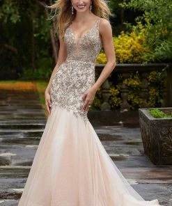 Mori Lee - 45088 Crystal Beaded Mermaid Dress Formal Gowns