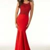 Mori Lee - 45089 Beaded Bodice Lace-Up Trumpet Gown Formal Gowns