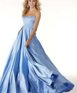 Mori Lee - 45090 Strapless Sweetheart Lace Up A-Line Gown