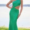 Mori Lee - Asymmetric Cutout Prom Gown 47029SC - 1 Pc Bright Green In Size 0 Available Formal Gowns