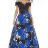 Morrell Maxie - Lace Off-Shoulder Floral A-line Dress 15620 - 1 Pc Royal Black In Size 4 Available Formal Gowns
