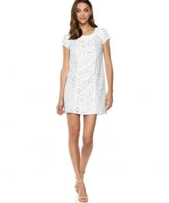 Nanette Nanette Lepore - ND8S130A3 Floral Lace Scoop A-line Dress Cocktail Dresses