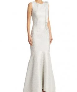 Formal Gowns Nero By Jatin Varma - 480073 Ruffle Accented Brocade Gown