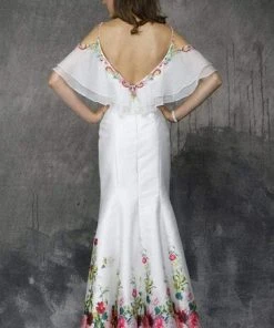 Formal Gowns Nina Canacci - 1374 Multi-Colored Printed V-neck Sheath Dress