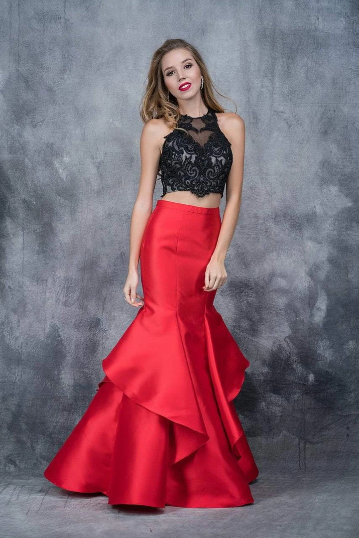 Nina Canacci - 1382 Two Piece Two Tone Embroidered Mermaid Dress Formal Gowns 4 Nina Canacci - 1382 Two Piece Two Tone Embroidered Mermaid Dress Formal Gowns