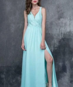 Nina Canacci - 1388 Sleeveless Jeweled Applique A-Line Gown Formal Gowns