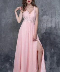 Nina Canacci - 1388 Sleeveless Jeweled Applique A-Line Gown Formal Gowns