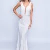 Nina Canacci - 1402 Sequined Deep V-neck Trumpet Dress