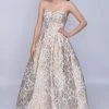 Nina Canacci - 1462 Strapless Sweetheart Metallic Floral Gown