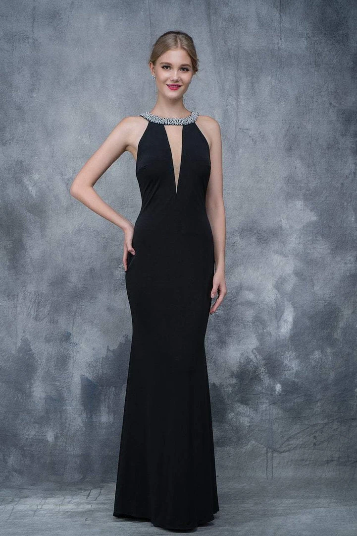 Nina Canacci - 2139 Embellished Haltered Sheath Gown 3 Nina Canacci - 2139 Embellished Haltered Sheath Gown
