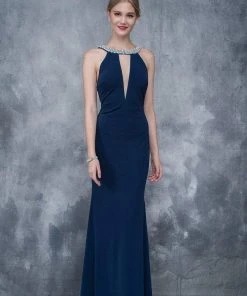 Nina Canacci - 2139 Embellished Haltered Sheath Gown 11 Nina Canacci - 2139 Embellished Haltered Sheath Gown