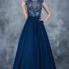 Formal Gowns Nina Canacci - 2145 Cap Sleeve Floral Appliqued Evening Gown 2 Formal Gowns Nina Canacci - 2145 Cap Sleeve Floral Appliqued Evening Gown