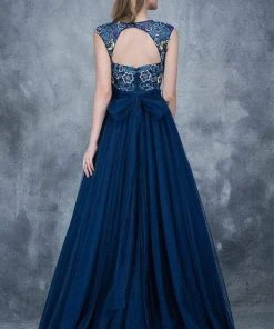 Formal Gowns Nina Canacci - 2145 Cap Sleeve Floral Appliqued Evening Gown 7 Formal Gowns Nina Canacci - 2145 Cap Sleeve Floral Appliqued Evening Gown