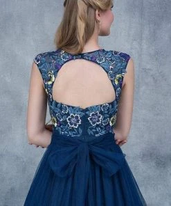 Formal Gowns Nina Canacci - 2145 Cap Sleeve Floral Appliqued Evening Gown 9 Formal Gowns Nina Canacci - 2145 Cap Sleeve Floral Appliqued Evening Gown