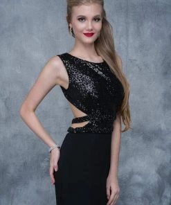Nina Canacci - 2155 Sleeveless Sequined Sheath Gown Formal Gowns 8 Nina Canacci - 2155 Sleeveless Sequined Sheath Gown Formal Gowns