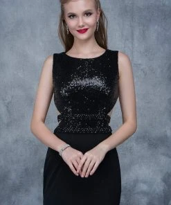 Nina Canacci - 2155 Sleeveless Sequined Sheath Gown Formal Gowns 9 Nina Canacci - 2155 Sleeveless Sequined Sheath Gown Formal Gowns